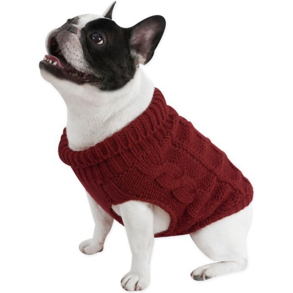 UGG Cable Knit Small Dog Sweater, Maroon, New!